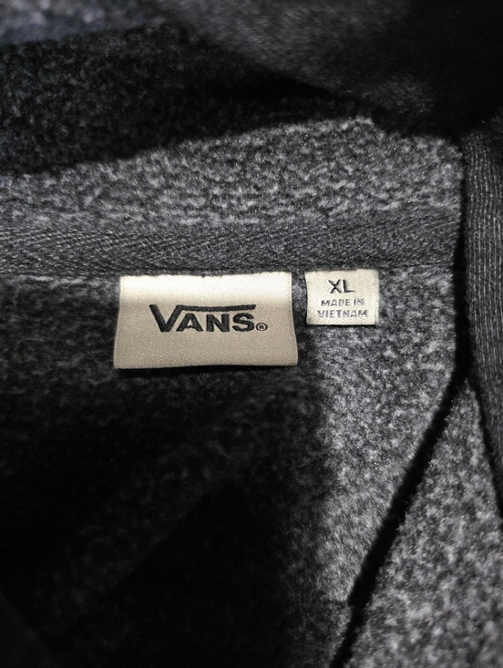 Vans Off The Wall Gray Checkerboard Sleeve Graphic Hoodie Skater Street Size XL - Picture 6 of 8